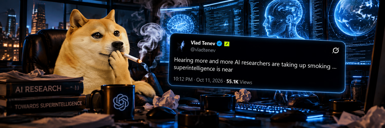 Smoking Inu in a neon-lit server room